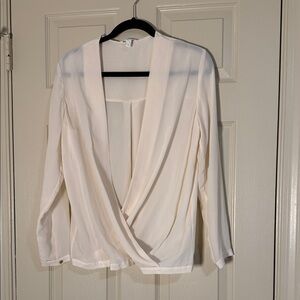 Club Monaco Cream Draped Blouse S/P CW008